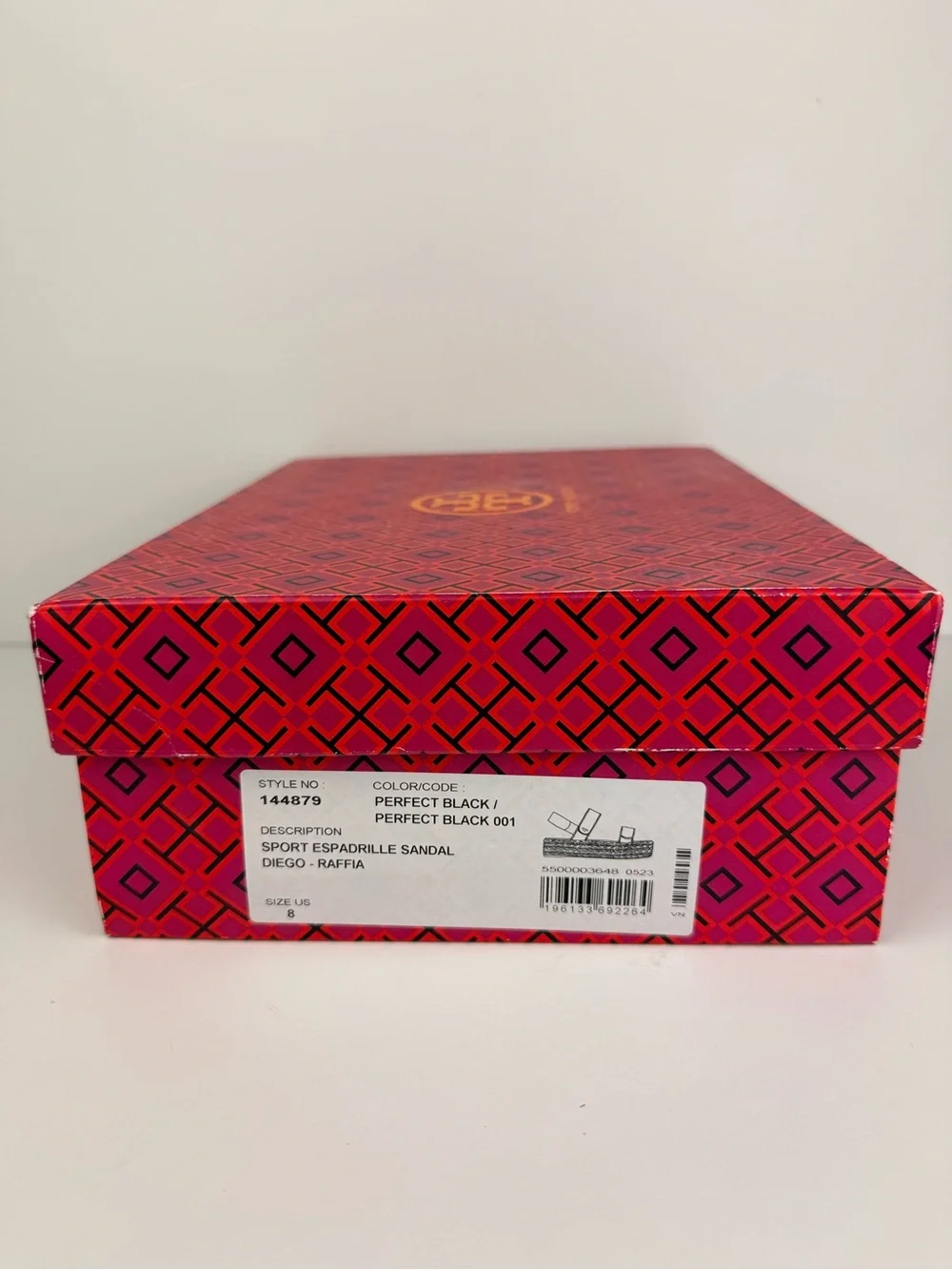Tory Burch Diego Sport Espadrille Sandals Perfect Black Raffia Platform 8 READ